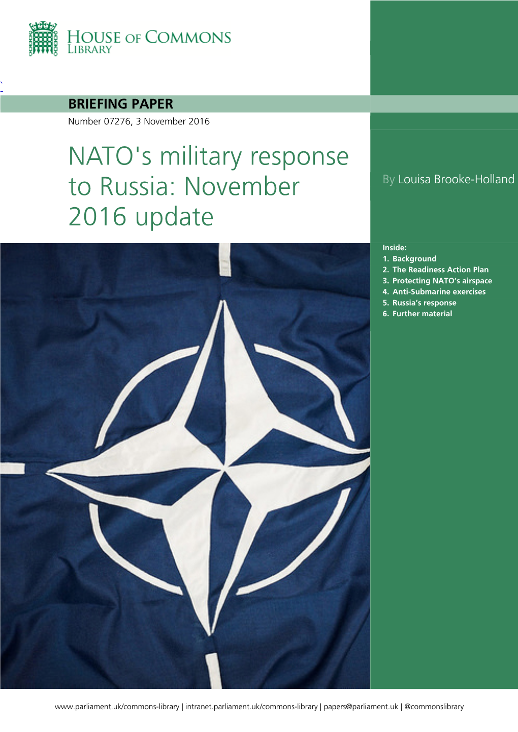 NATO's Military Response to Russia: November 2016 Update