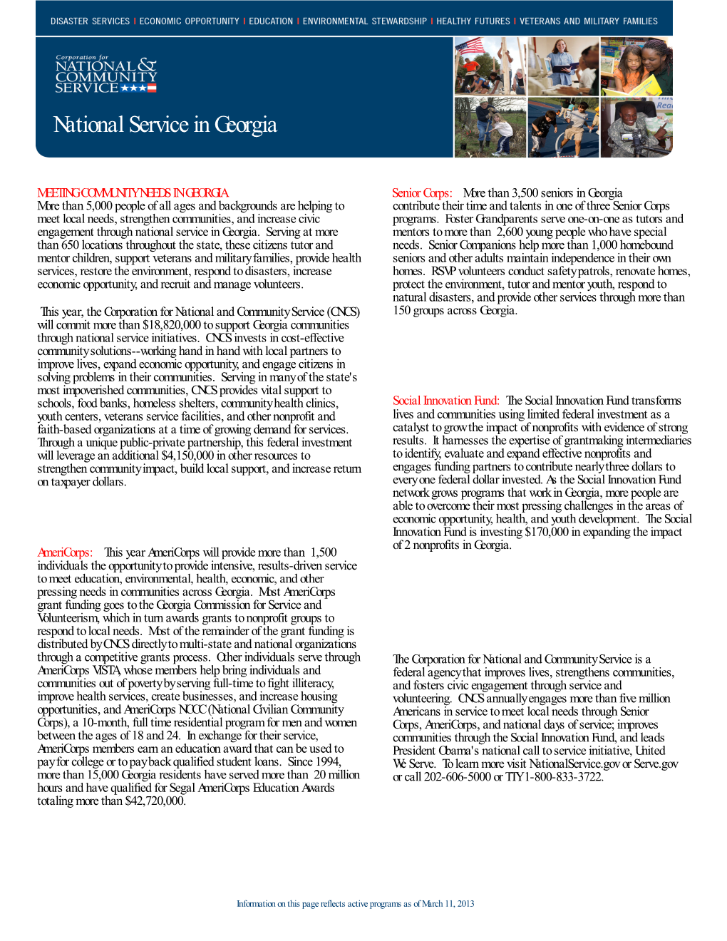 National Service in Georgia