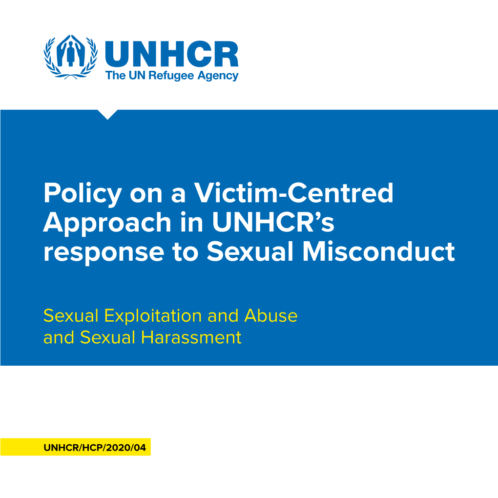 Policy on a Victim-Centred Approach in UNHCR's Response to Sexual