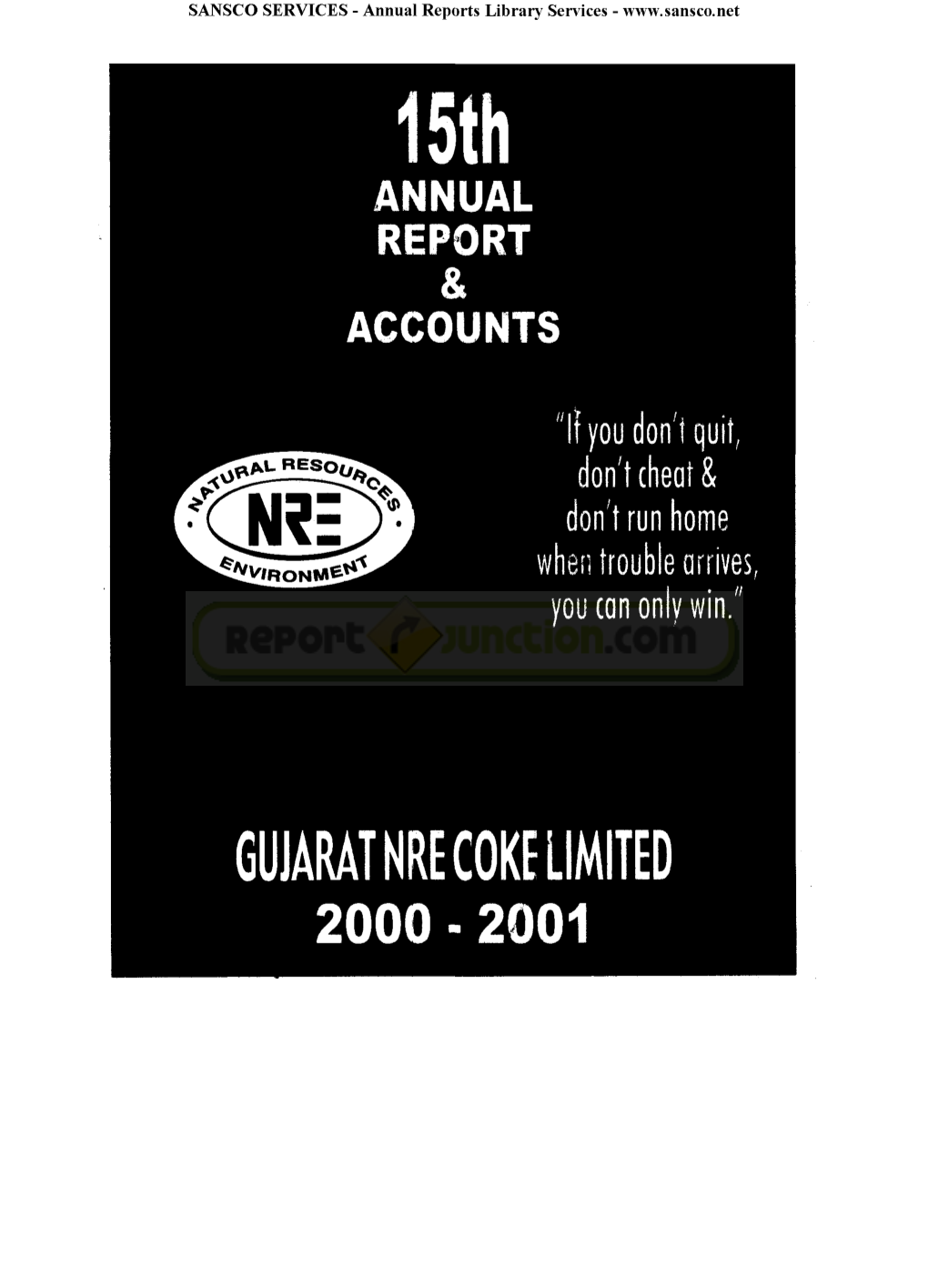 Gujarat Nre Coke Limited 2000 - 2001