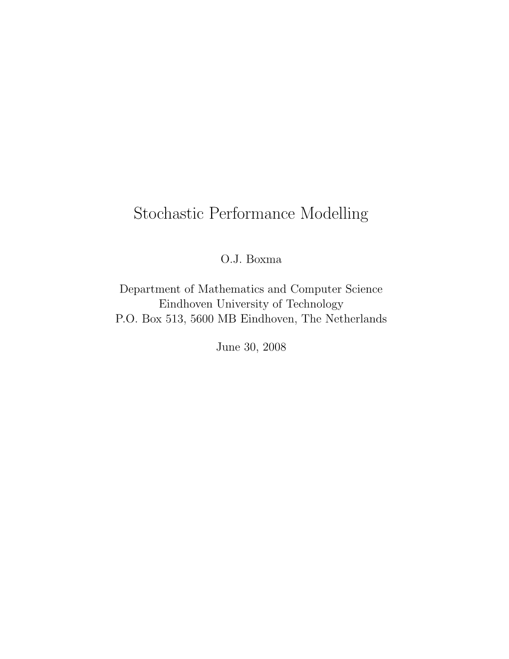 Queueing Theory and Performance Analysis