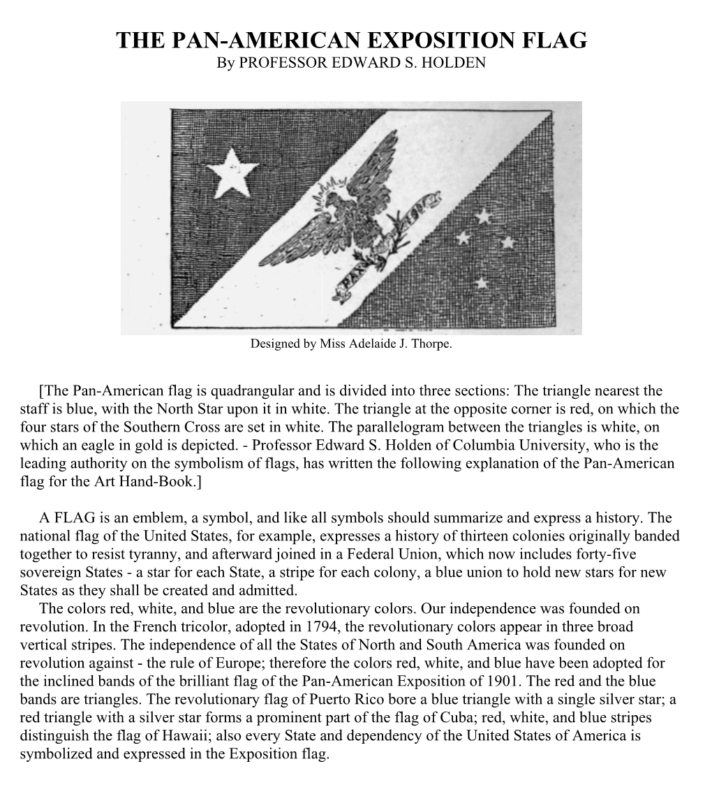 THE PAN-AMERICAN EXPOSITION FLAG by PROFESSOR EDWARD S