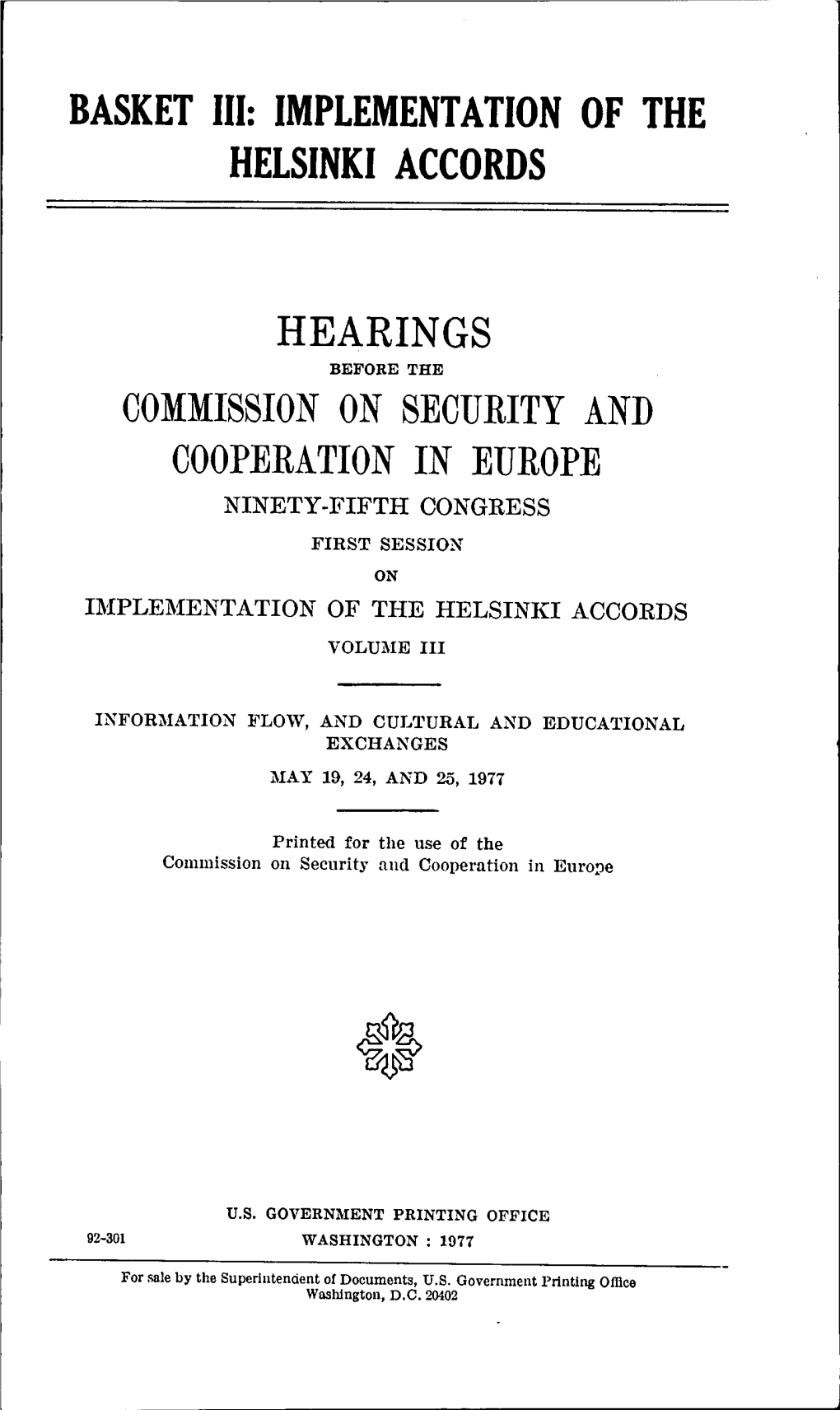 Implementation of the Helsinki Accords