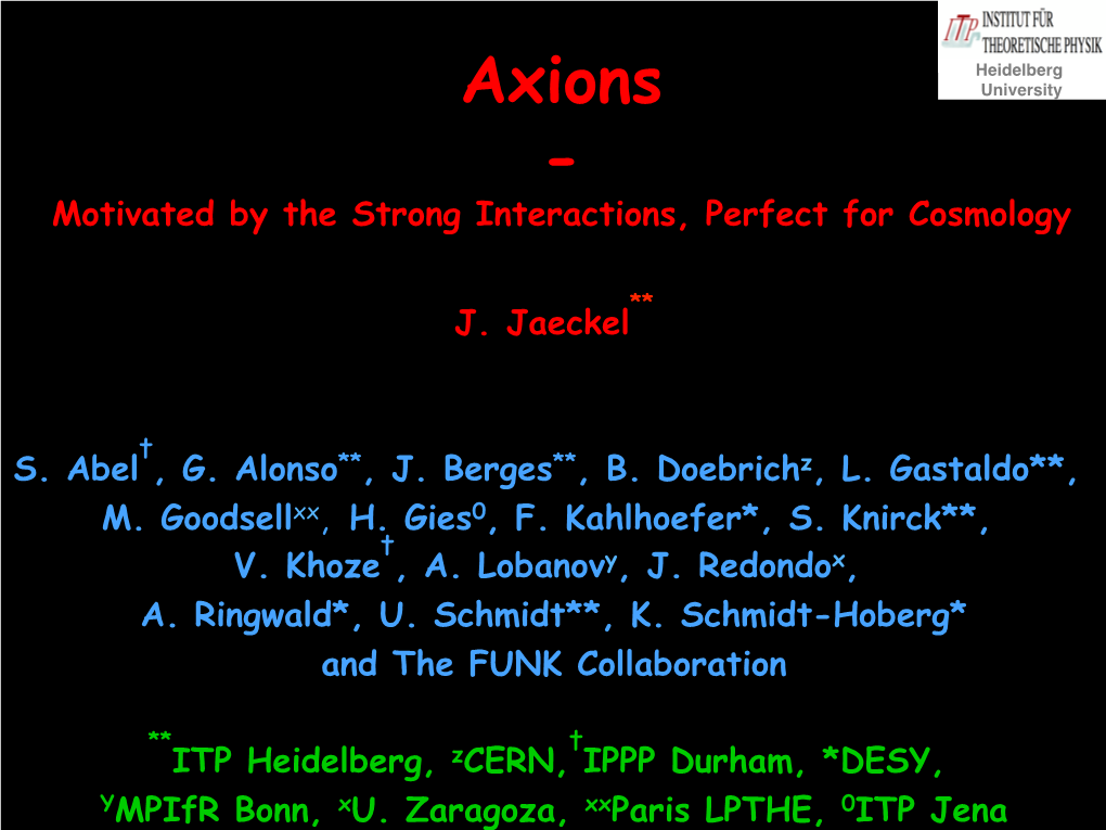 Axions in Strong Interaction 1