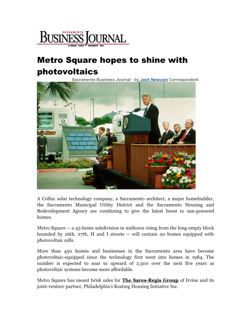 Metro Square Hopes to Shine with Photovoltaics