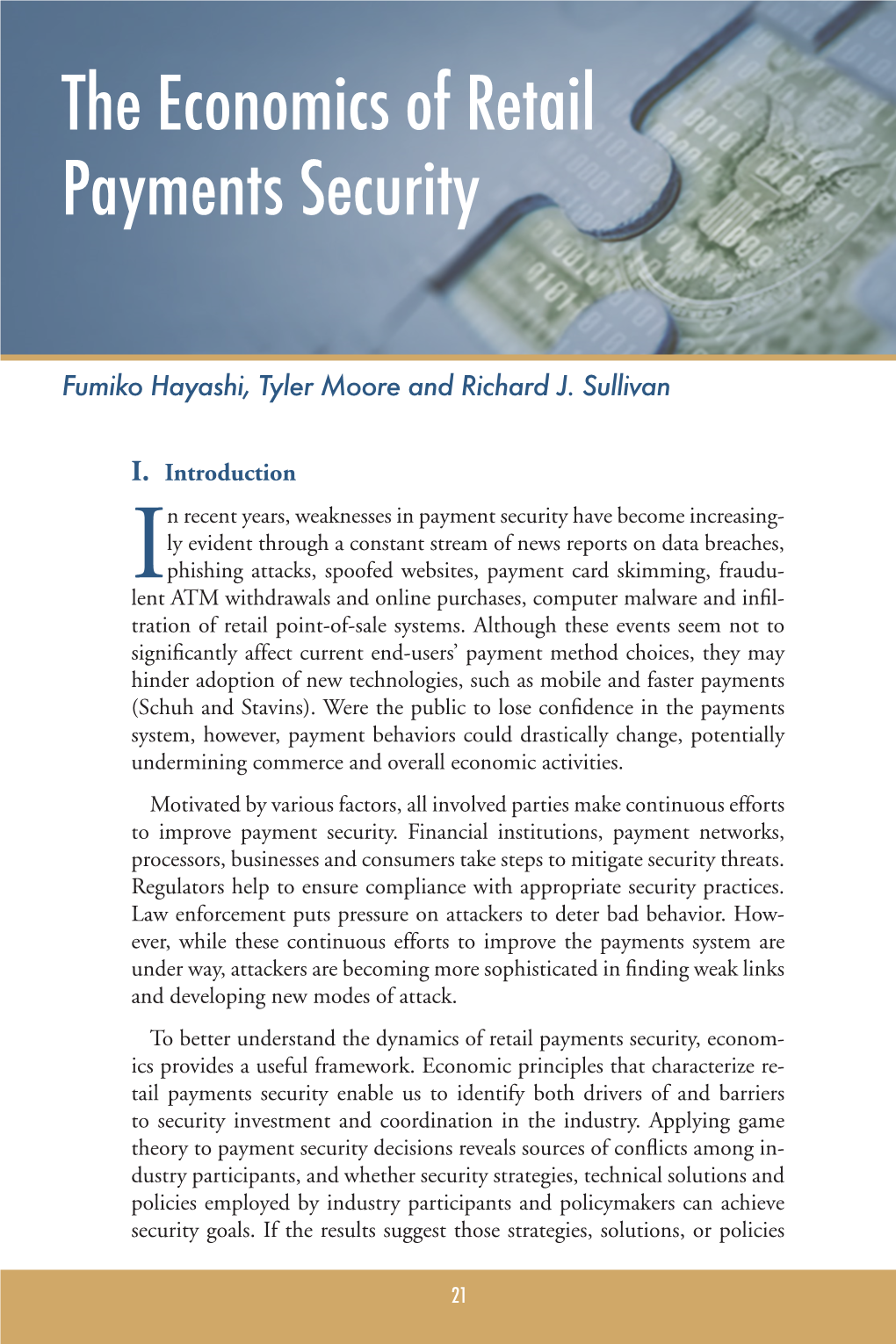 Pdfthe Economics of Retail Payments Security