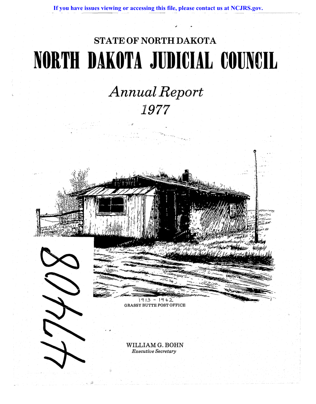 NORTH DAKOTA JUDICIAL COUNCIL Annual Report 1977