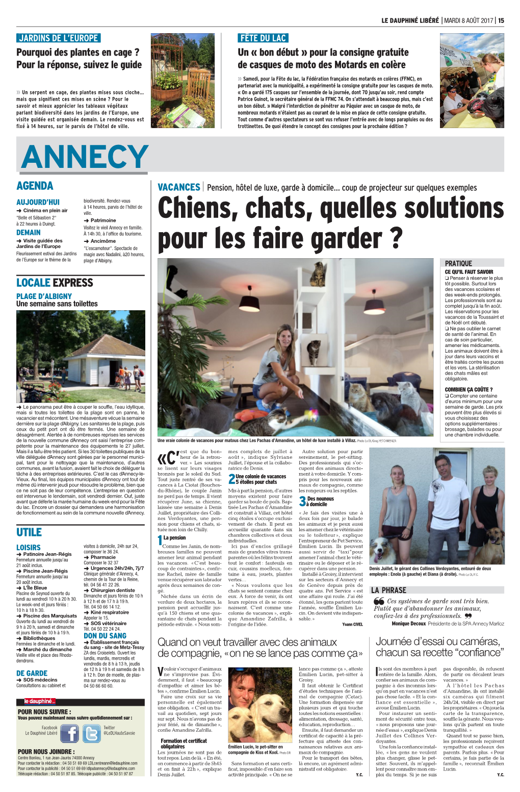 ANNECY AGENDA VACANCES | Pension, Hôtel De Luxe, Garde À Domicile… Coup De Projecteur Sur Quelques Exemples AUJOURD’HUI Biodiversité