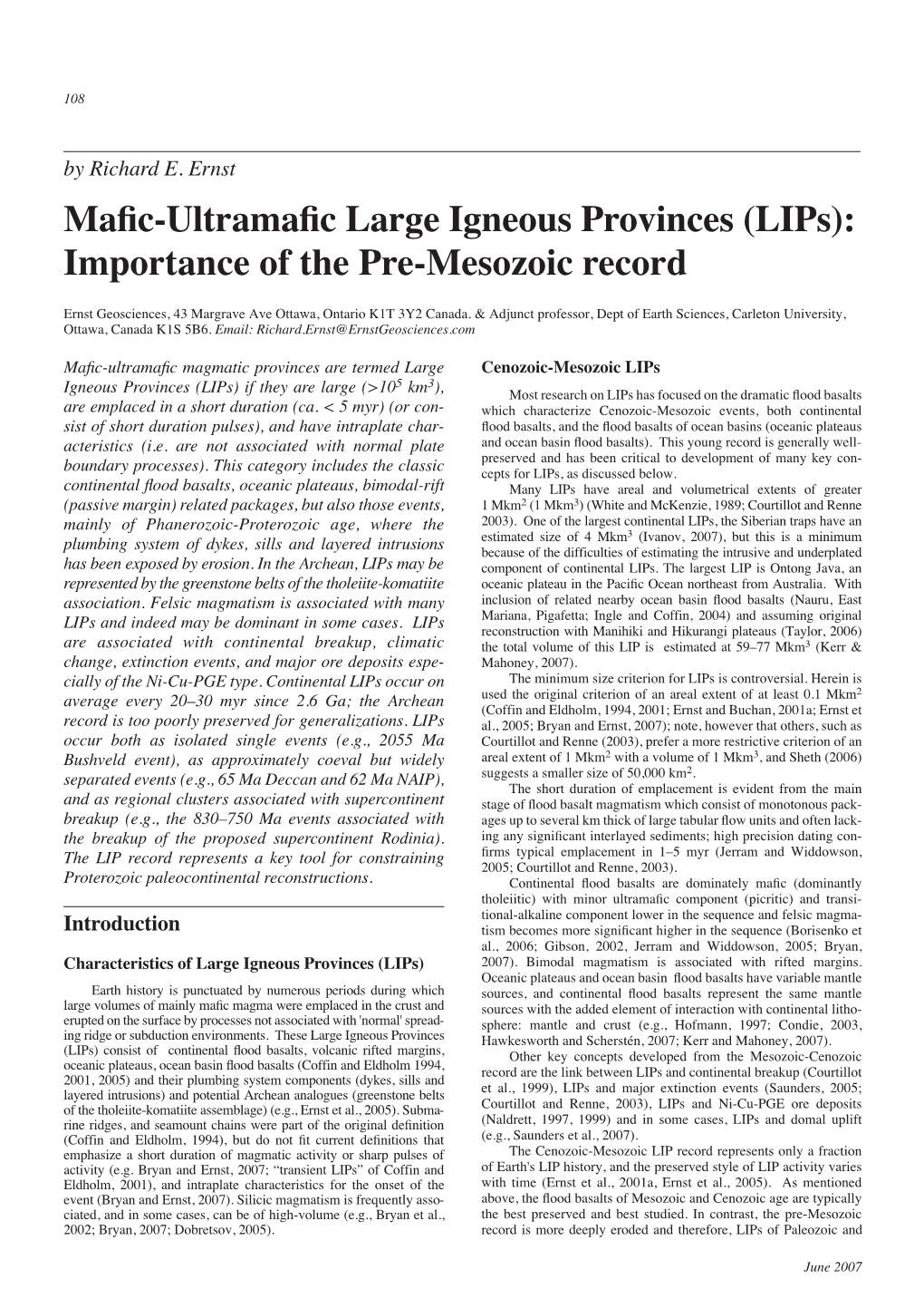 Mafic-Ultramafic Large Igneous Provinces