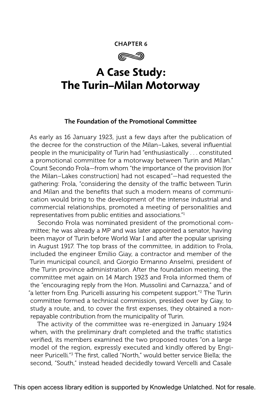 5 a Case Study: the Turin–Milan Motorway