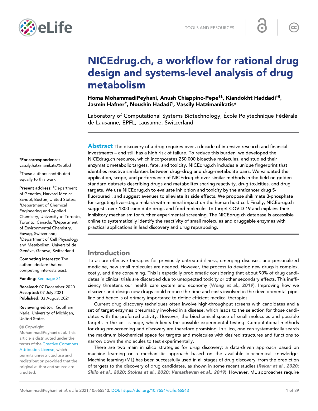 Nicedrug.Ch, a Workflow for Rational Drug Design and Systems-Level