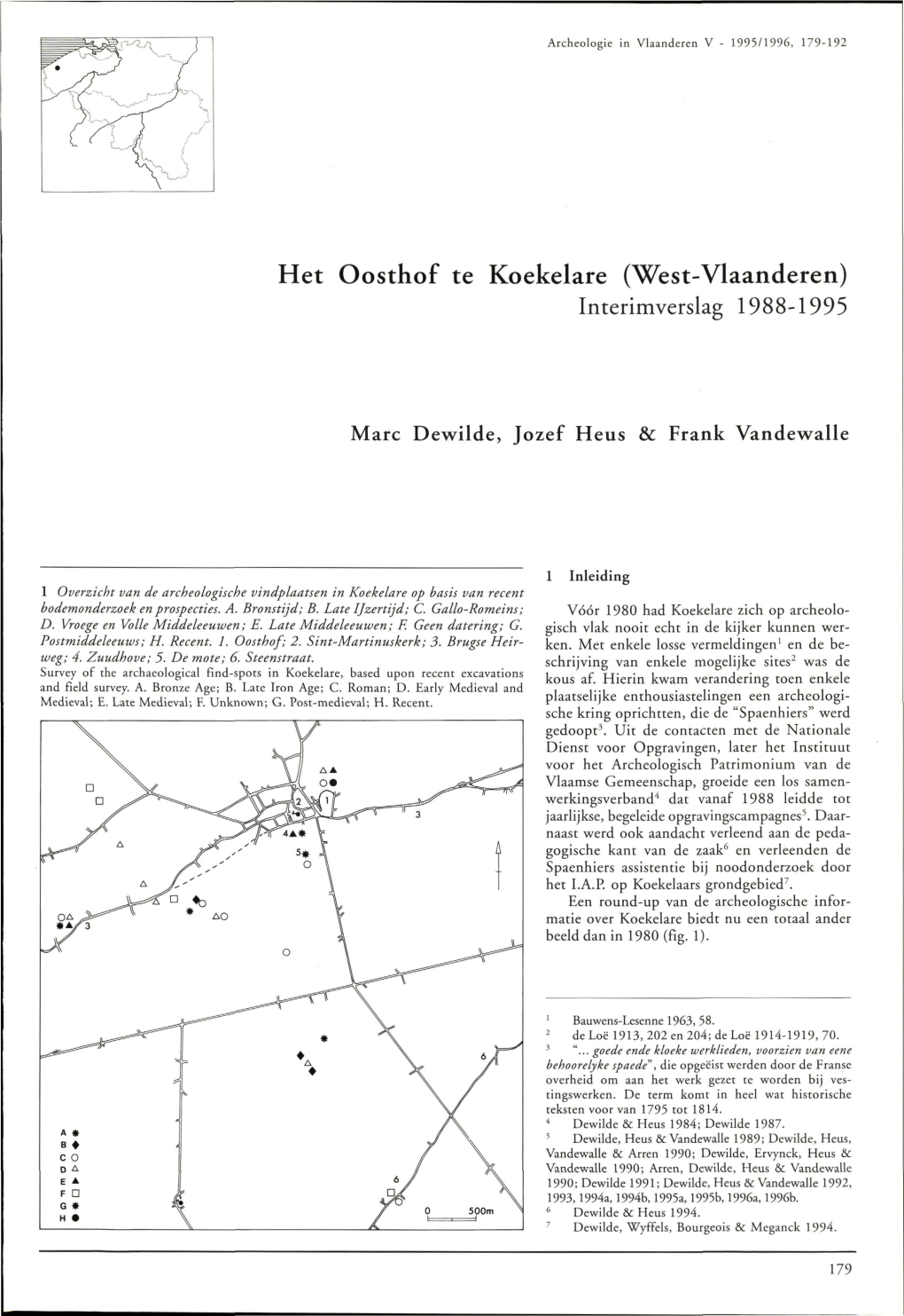 Het Oosthof Te Koekelare (West-Vlaanderen) Interimverslag 1988-1995