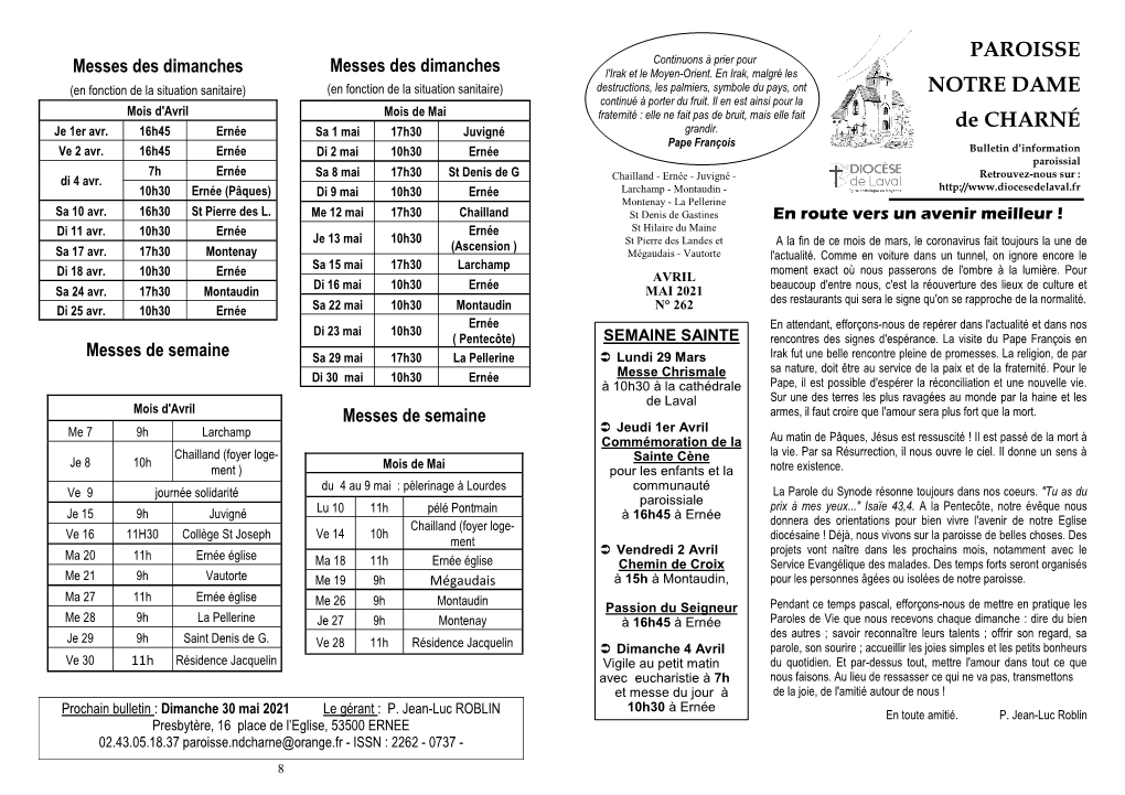 Paroisse Notre Dame De Charné Le Pape François a Décrété Une Année Spéciale Saint Joseph