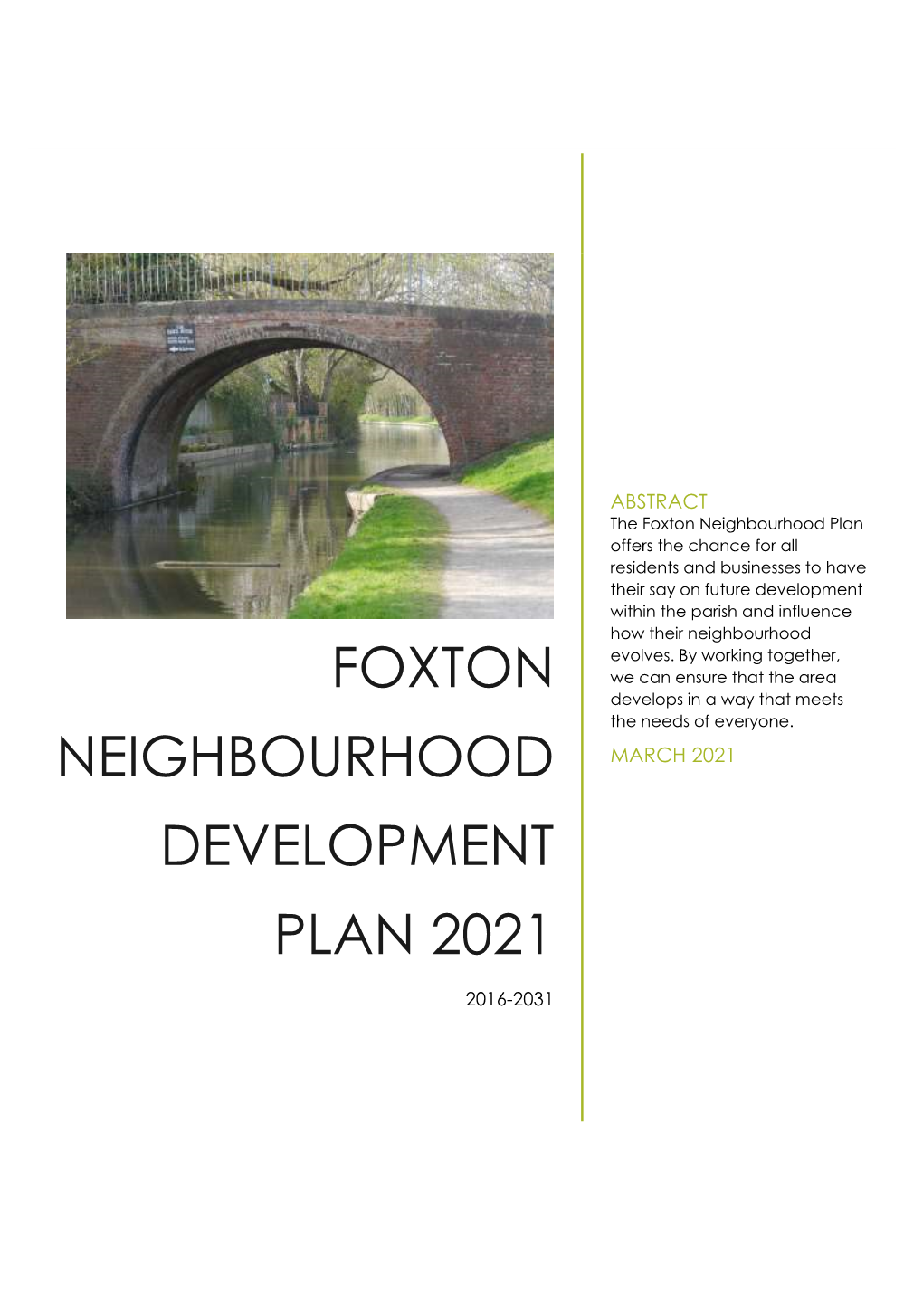 Foxton Neighbourhood Development Plan 2021