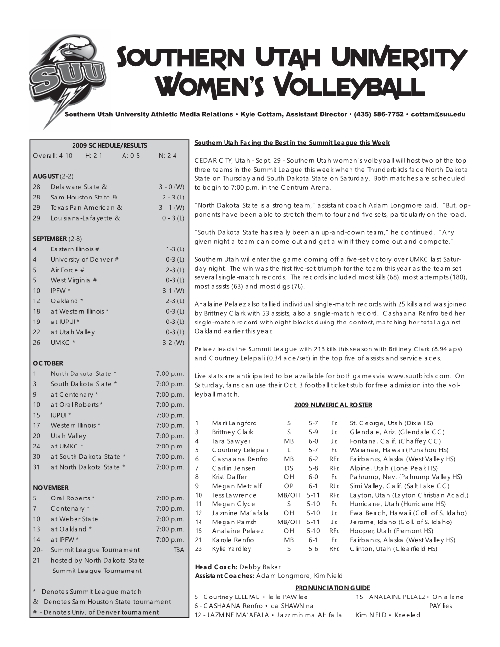 Southern Utah University Women's Volleyball