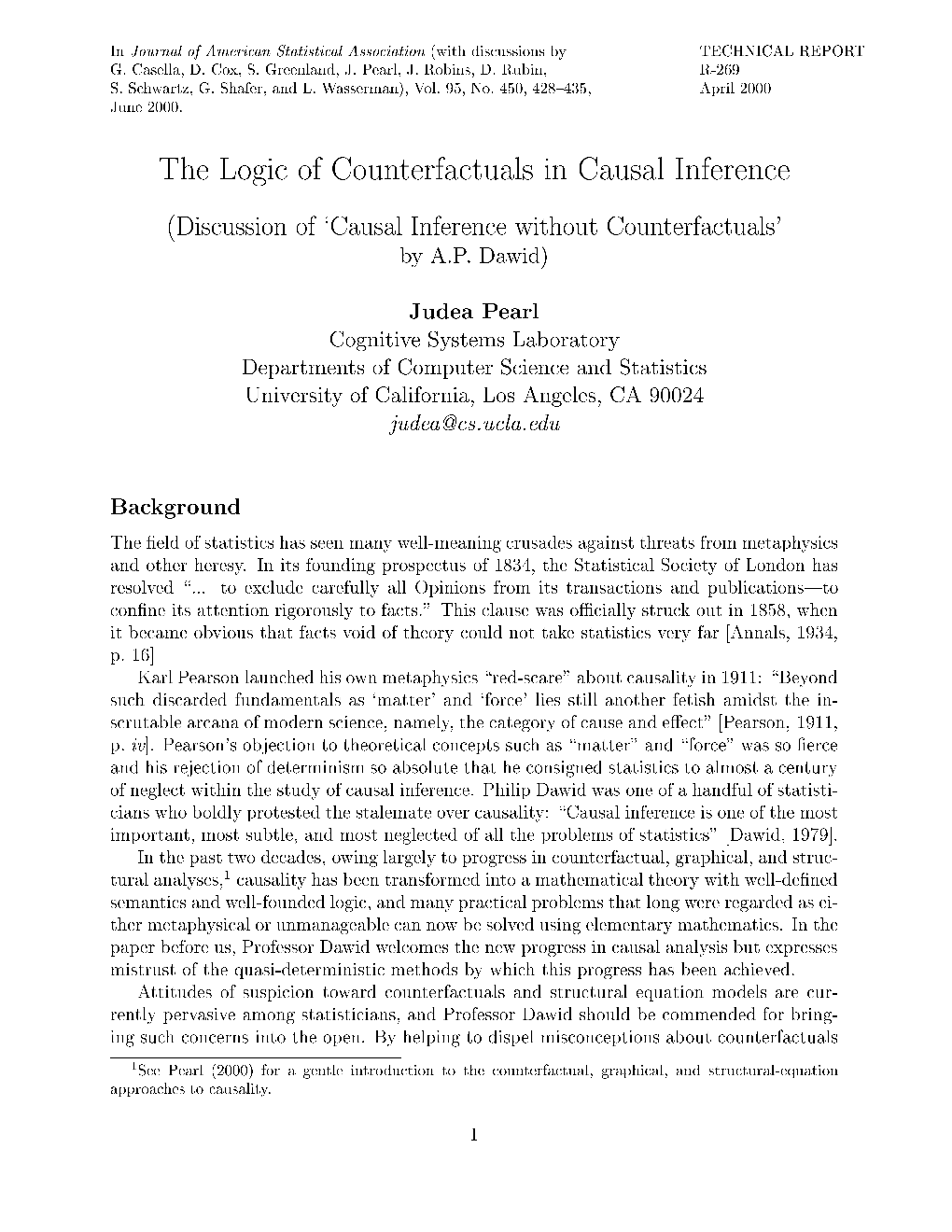 The Logic of Counterfactuals in Causal Inference