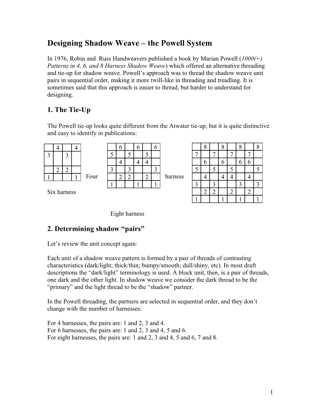 Designing Shadow Weave the Atwater System