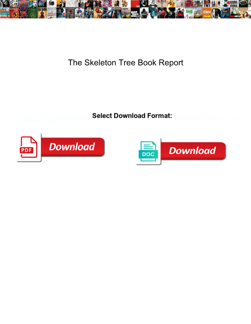 The Skeleton Tree Book Report