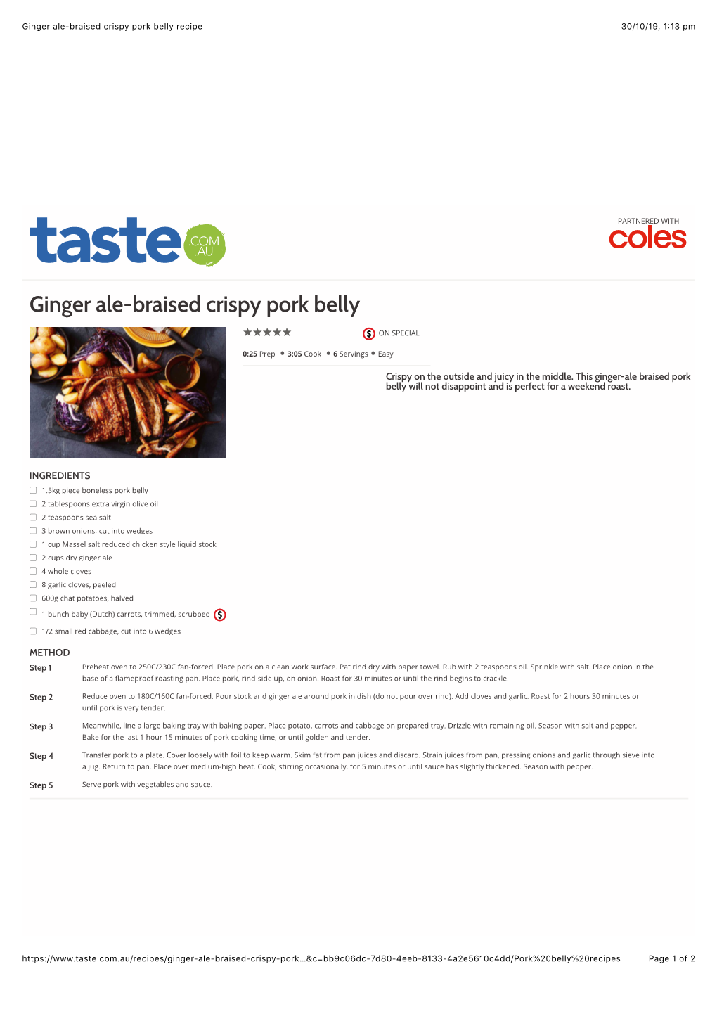 Ginger Ale-Braised Crispy Pork Belly Recipe 30/10/19, 1:13 Pm