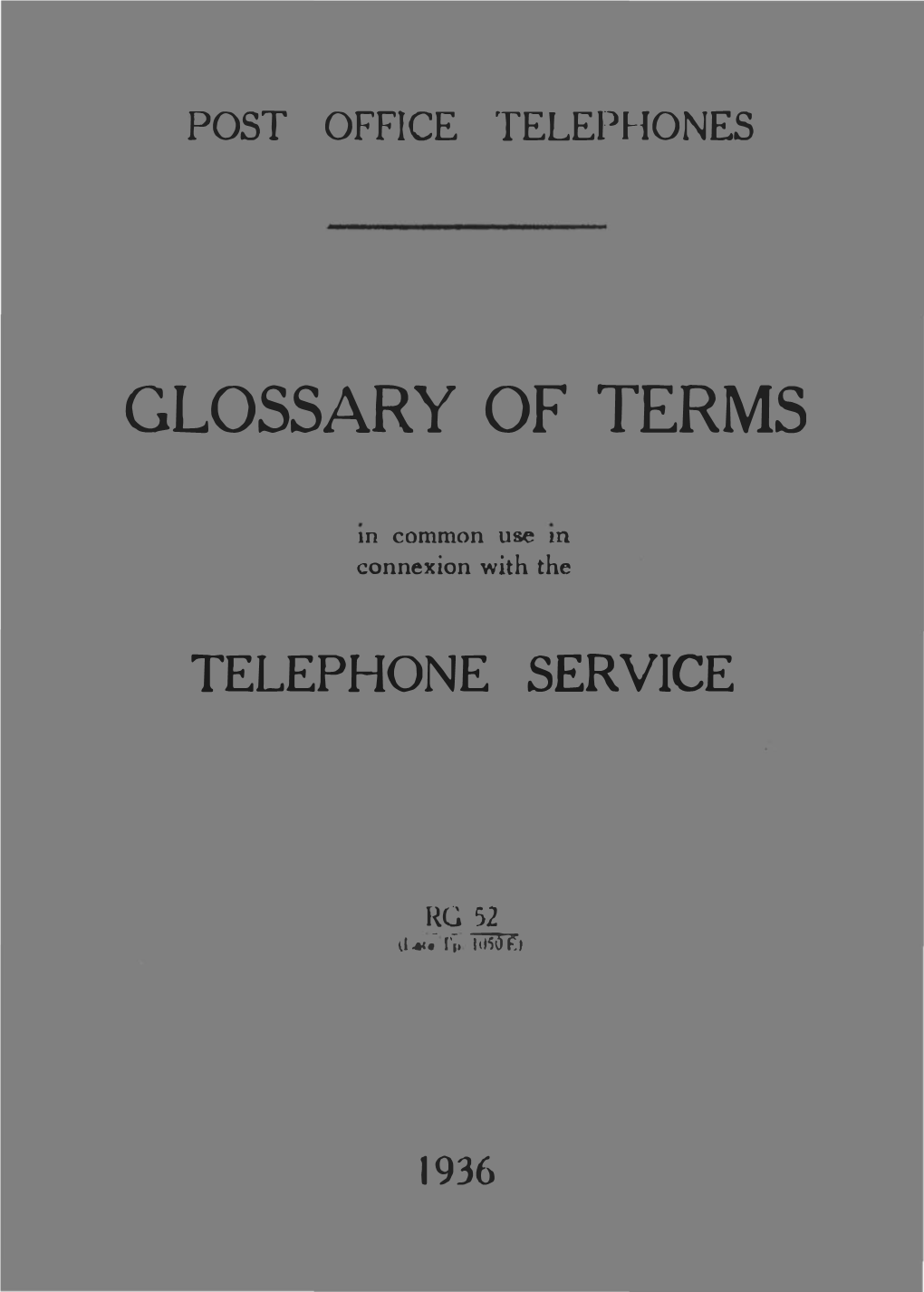 Glossary of Telephone Terms