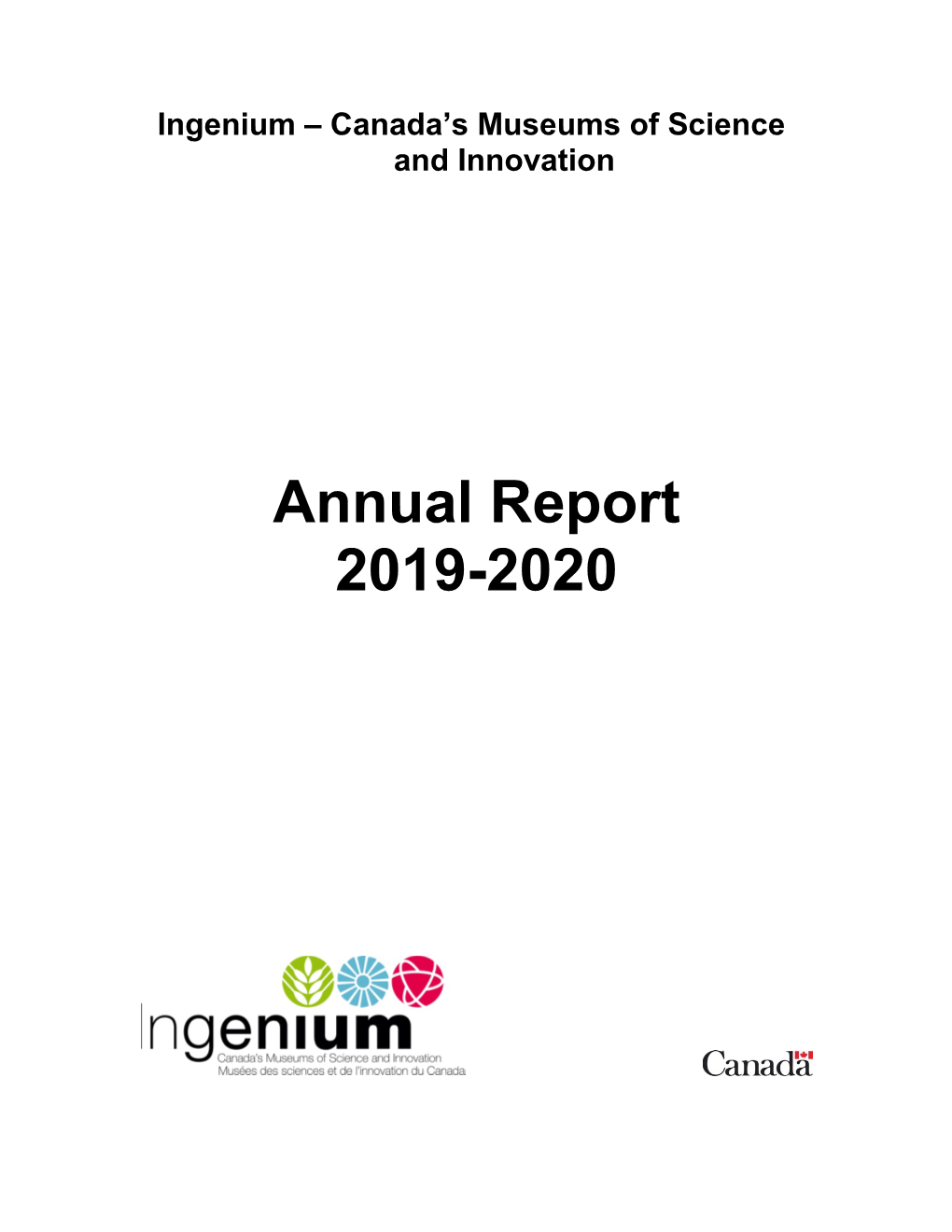 Annual Report 2019-2020 Table of Contents