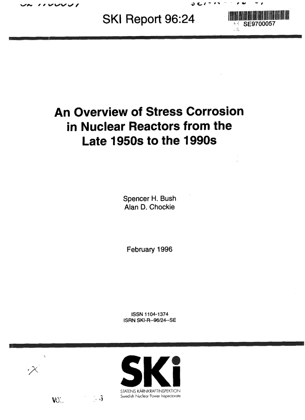 An Overview of Stress Corrosion in Nuclear Reactors from the Late 1950S to the 1990S