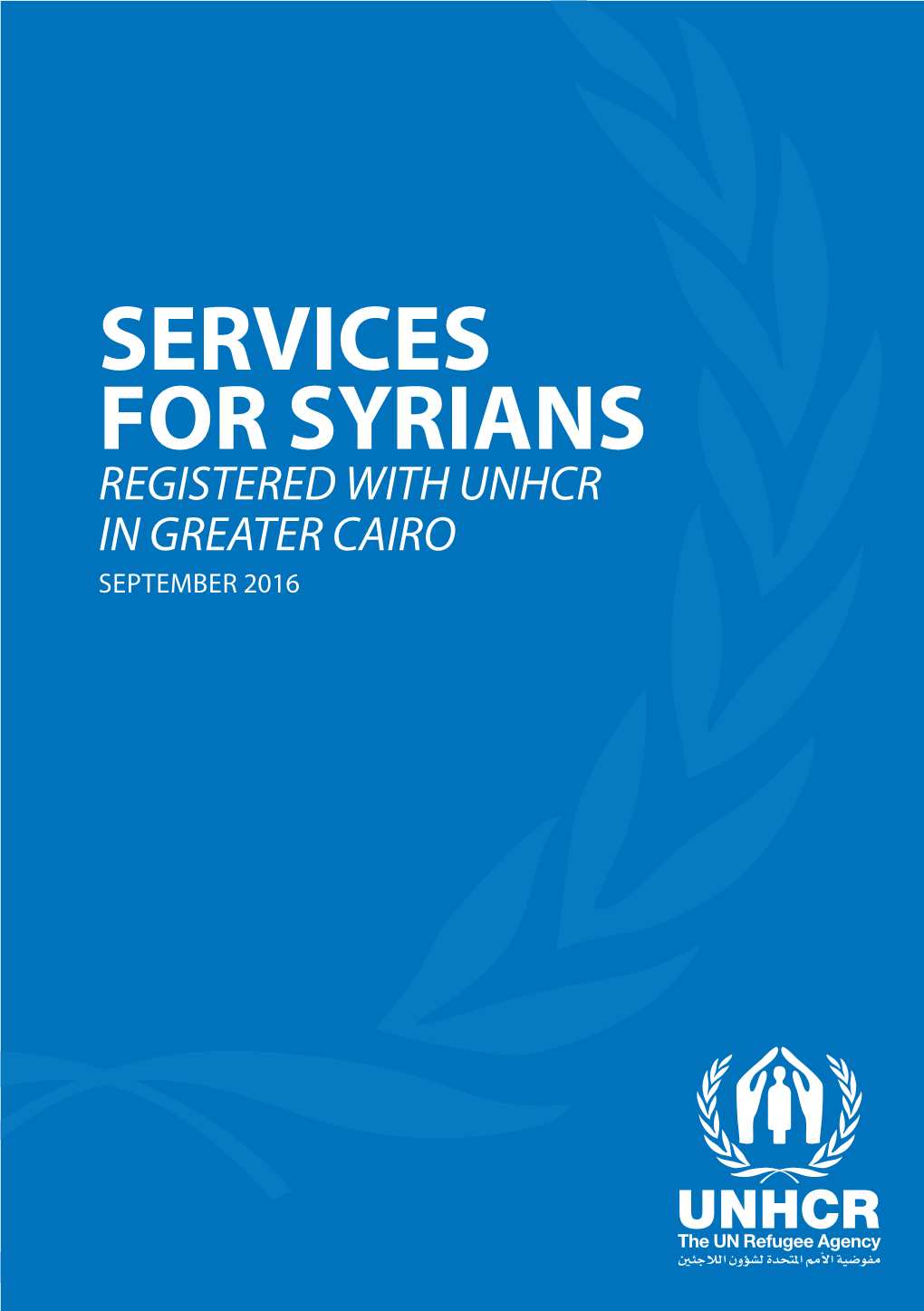 Services for Syrians Registered with Unhcr in Greater Cairo September 2016