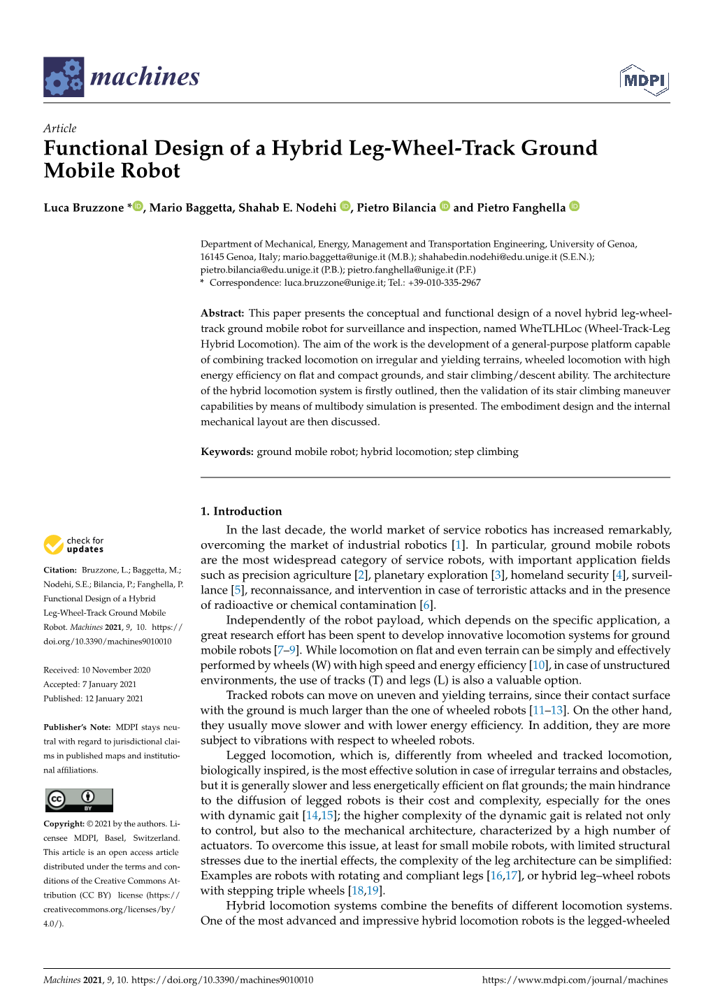 Functional Design of a Hybrid Leg-Wheel-Track Ground Mobile Robot