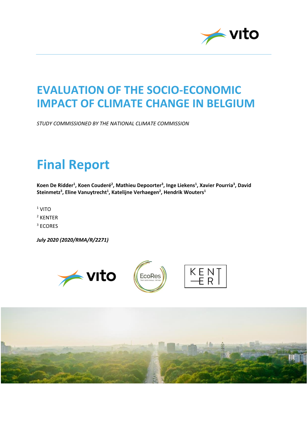 Evaluation of the Socio-Economic Impact of Climate Change in Belgium
