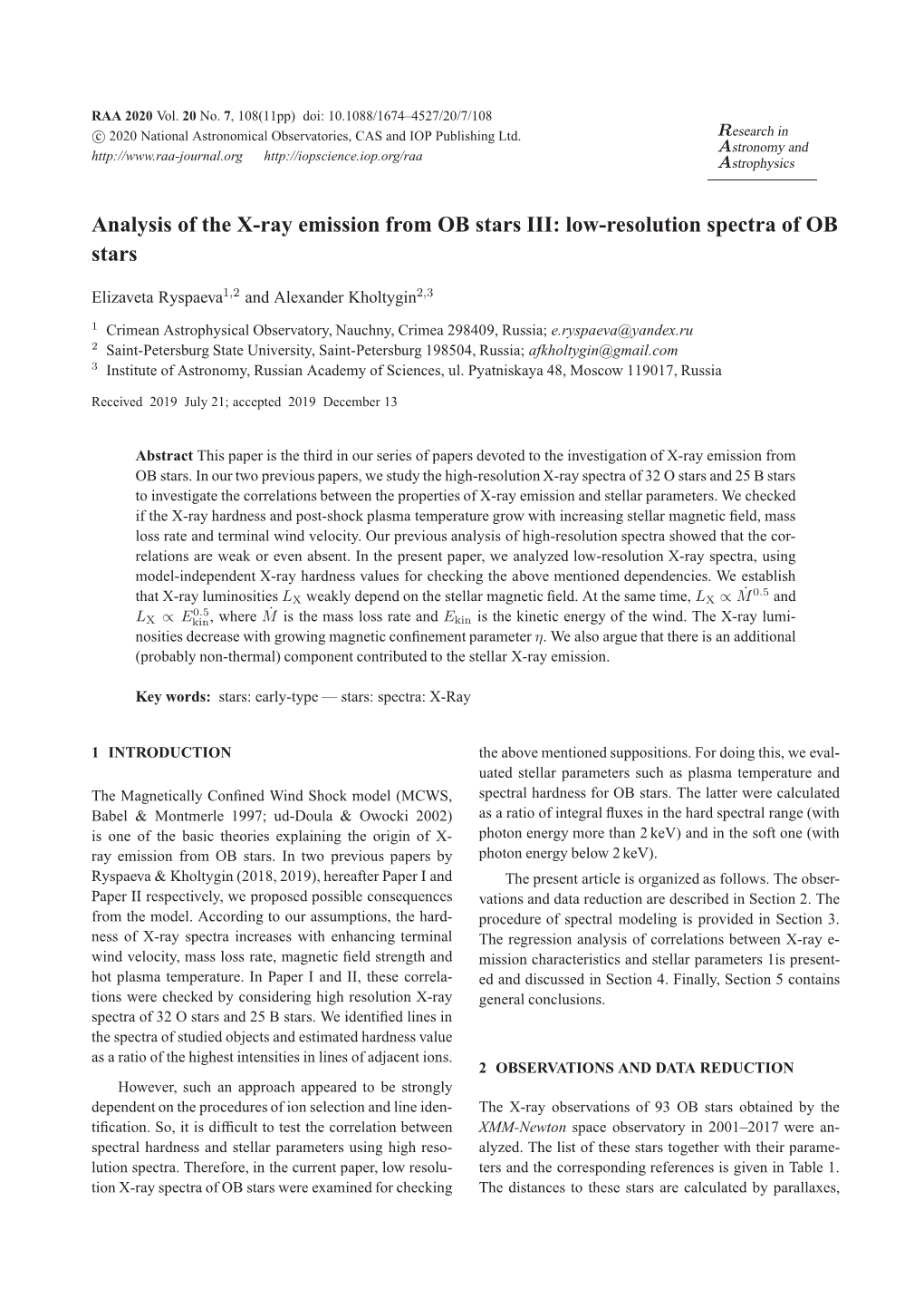 Analysis of the X-Ray Emission from OB Stars III: Low-Resolution Spectra of OB Stars