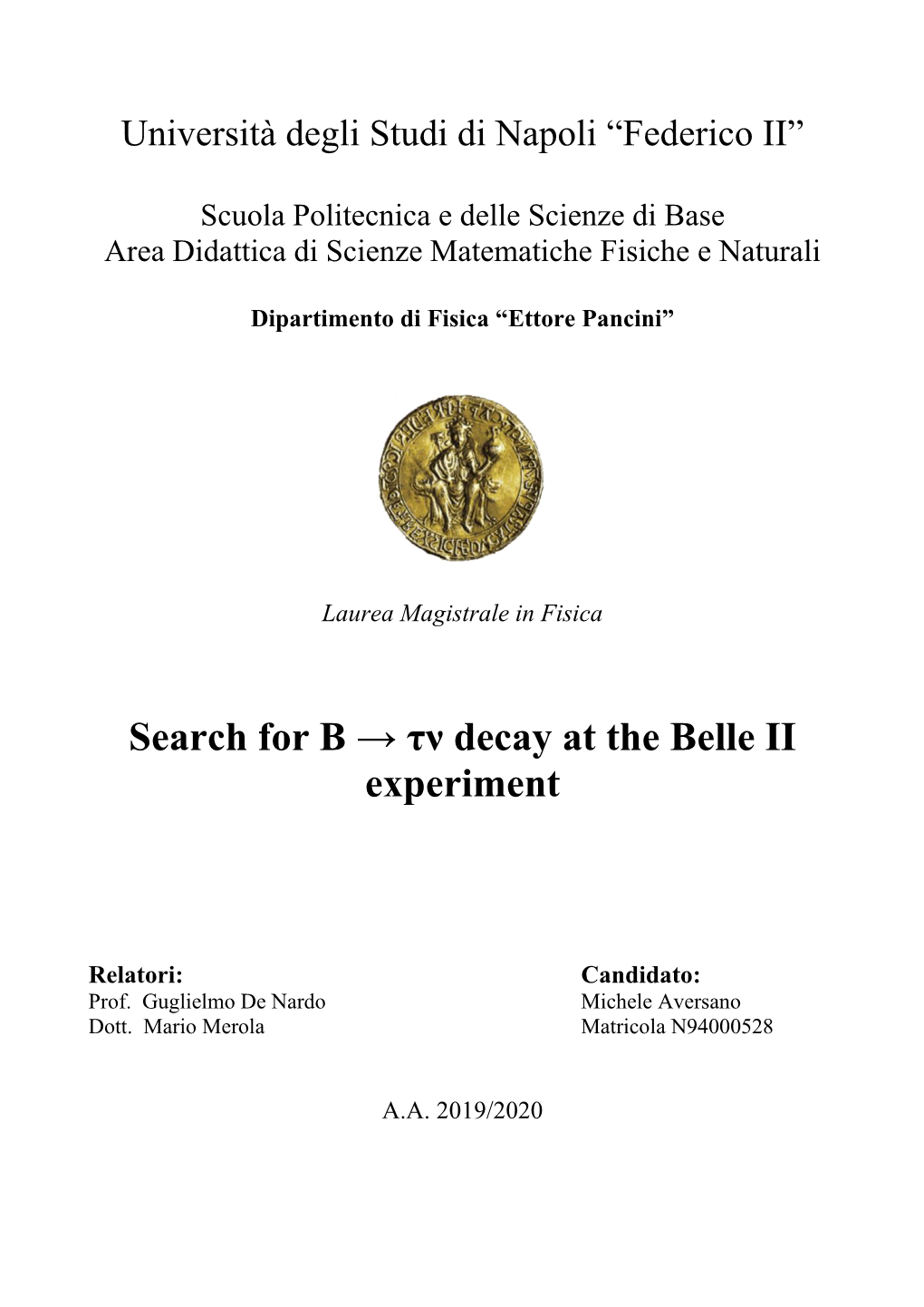 Search for B → Τν Decay at the Belle II Experiment
