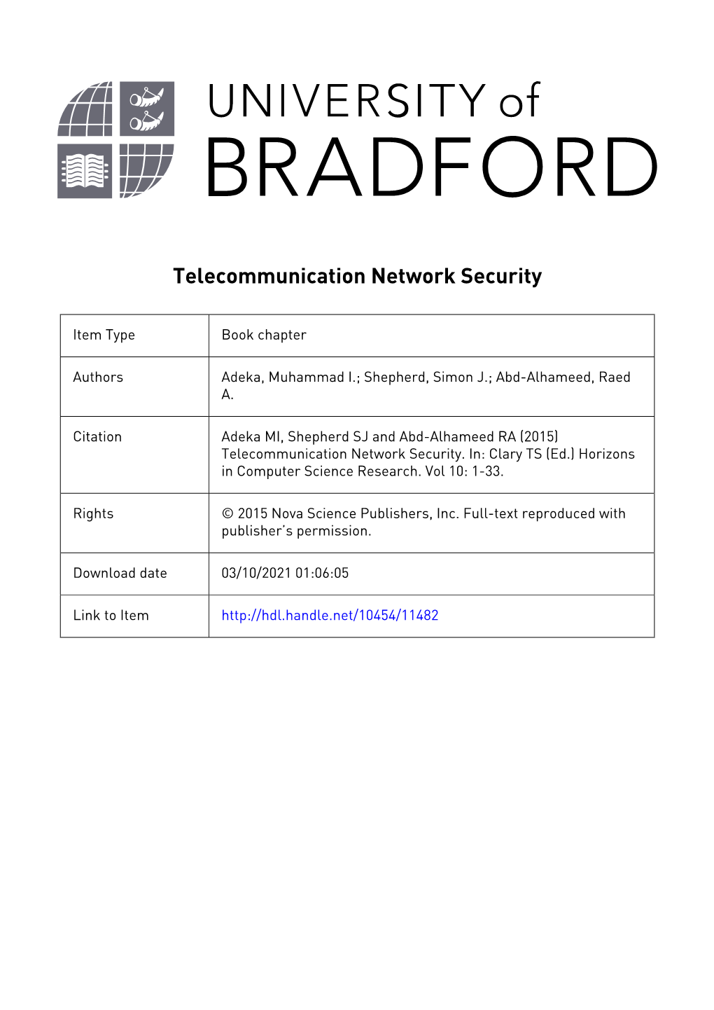 Telecommunication Network Security
