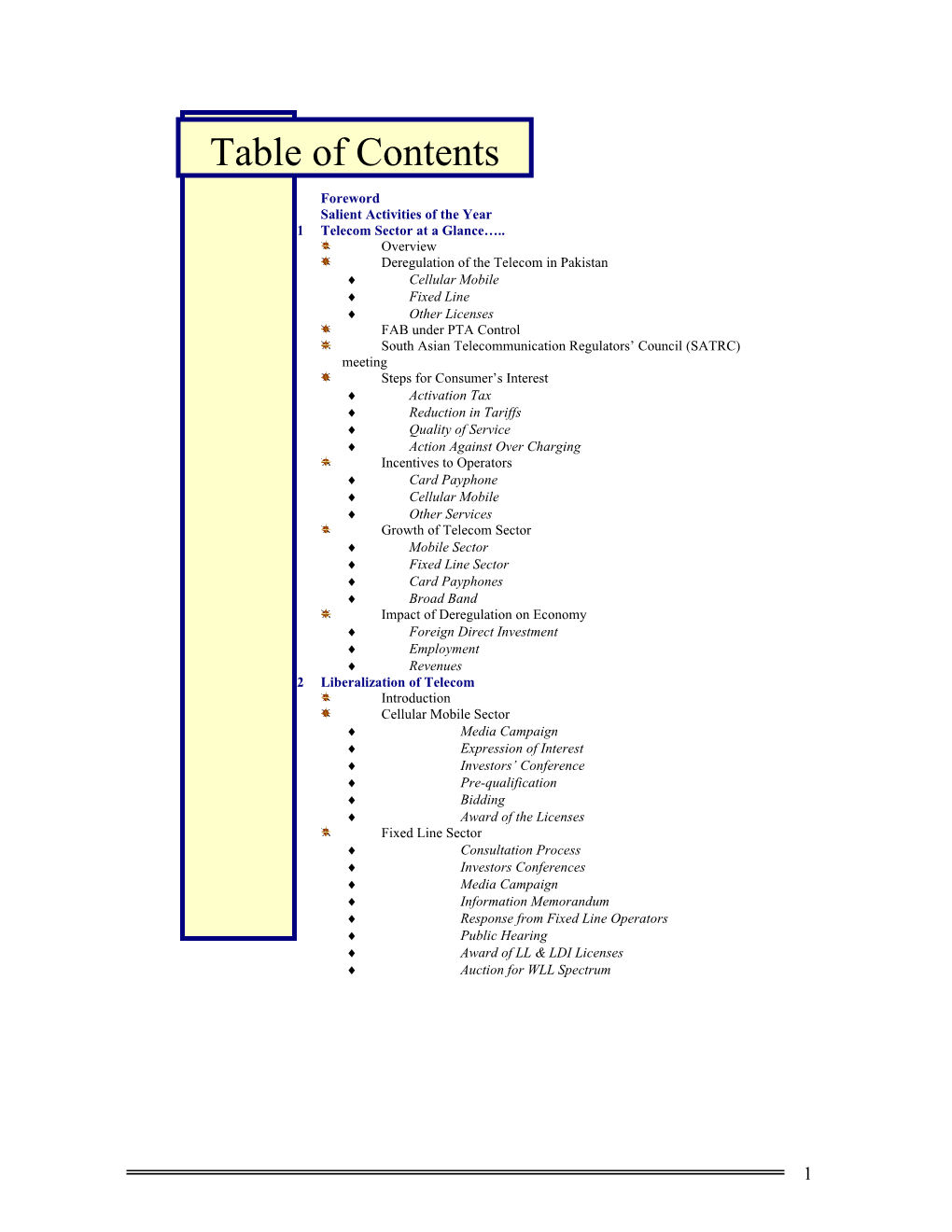 Table of Contents