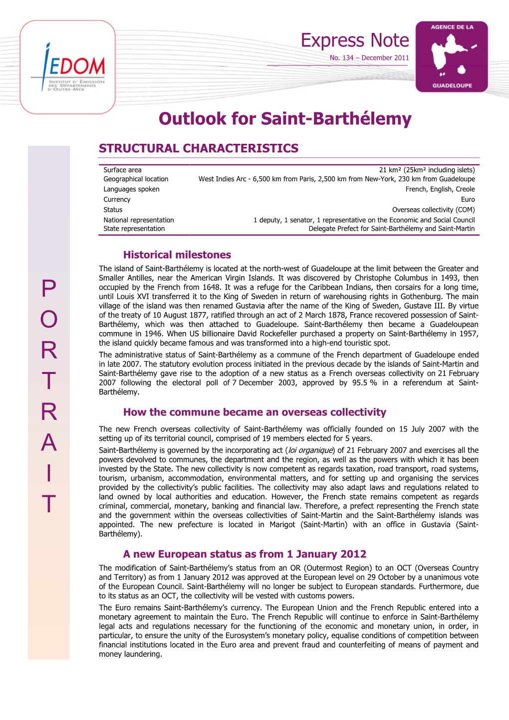Outlook for Saint-Barthélemy