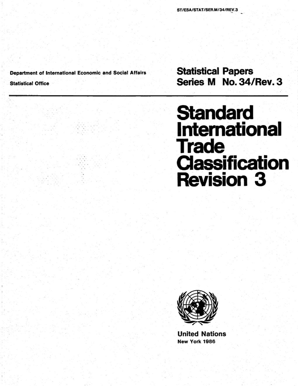 I 1. ~', Standard International : Trade I Classification