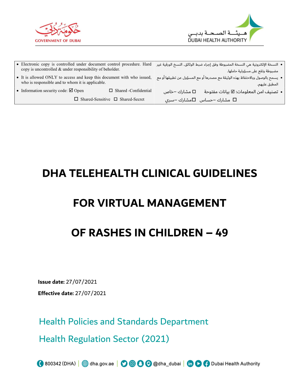 Dha Telehealth Clinical Guidelines for Virtual Management of Rashes in Children – 49