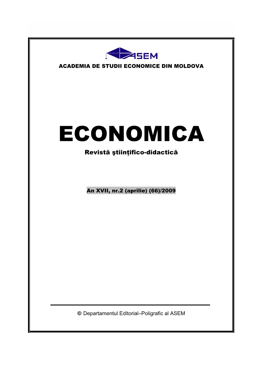 ECONOMICA Revistă Ştiinţifico-Didactică