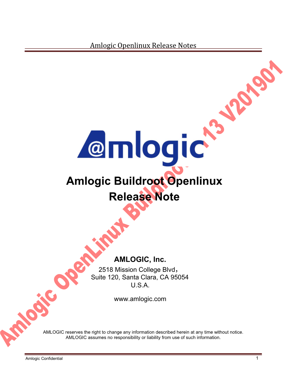 Amlogic Buildroot Openlinux Release Note