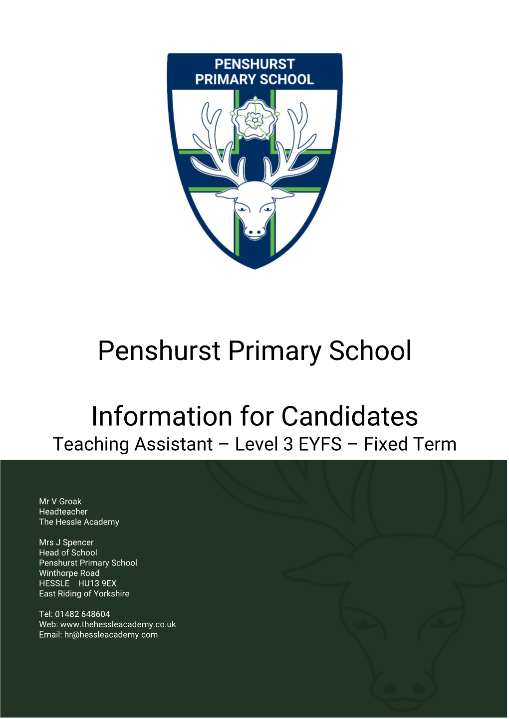 Penshurst Primary School Information for Candidates