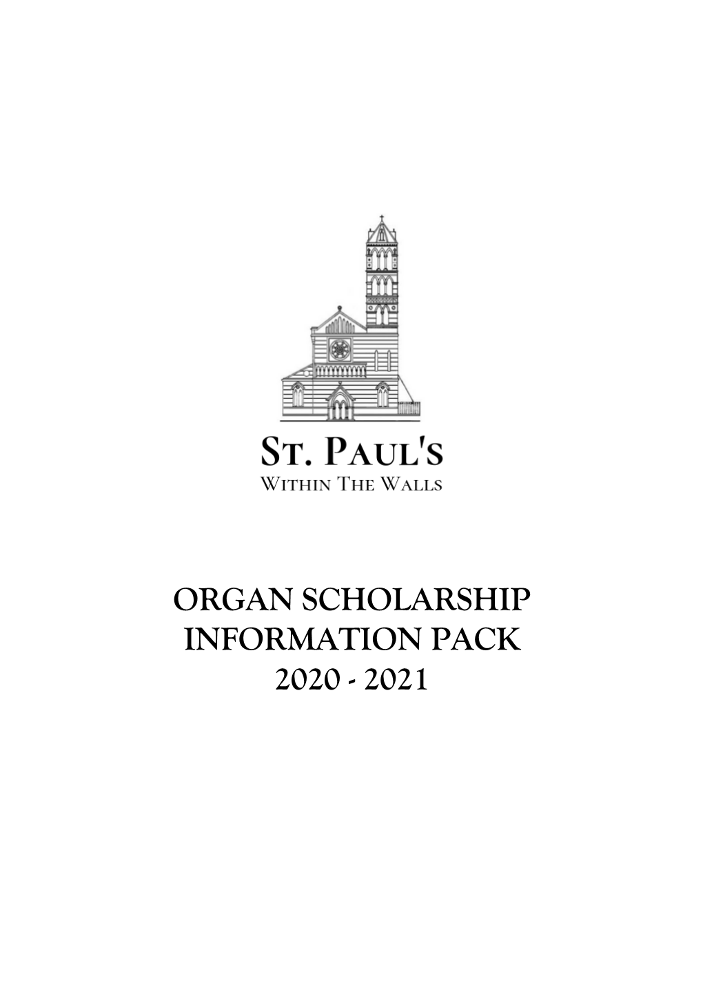 Organ Scholarship Information Pack 2020 - 2021