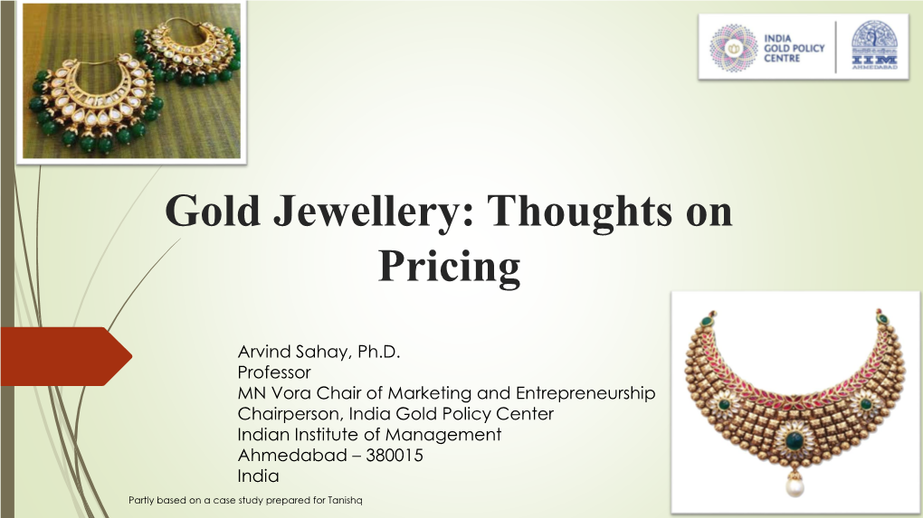 Gold Jewellery: Thoughts on Pricing