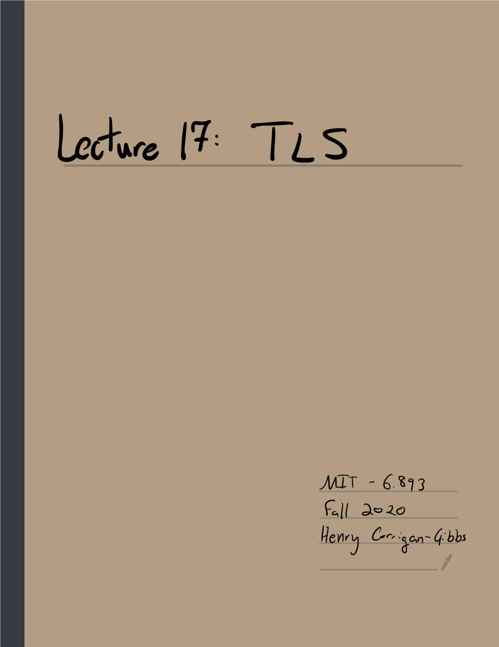 Lecture 17 : TLS