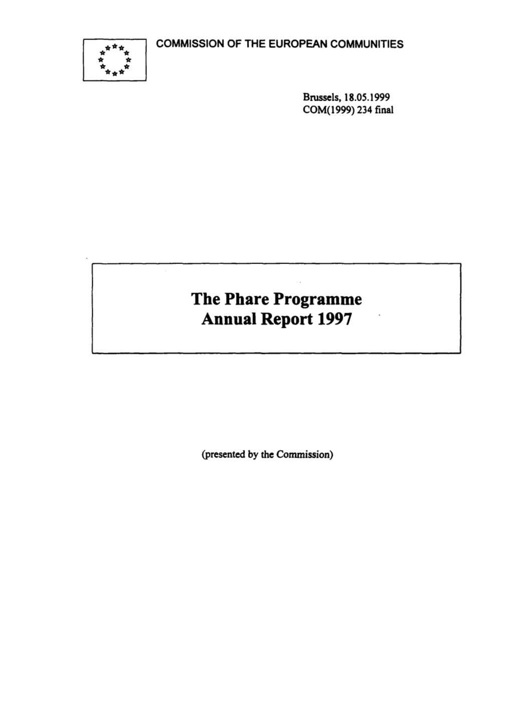 The Phare Programme Annual Report 1997