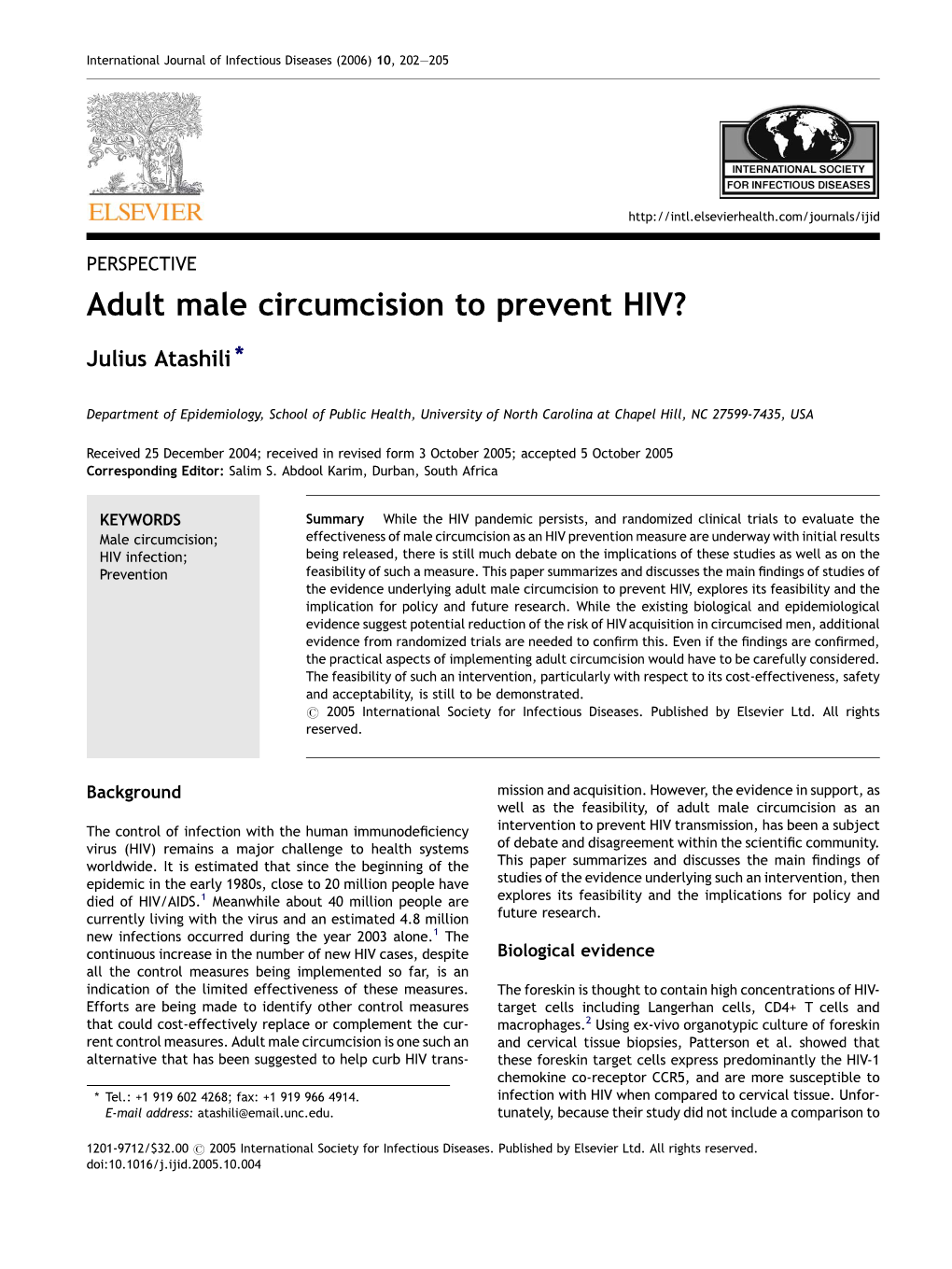 Adult Male Circumcision to Prevent HIV?