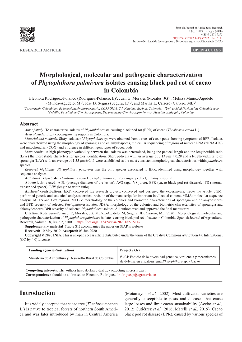 Morphological, Molecular and Pathogenic Characterization Of