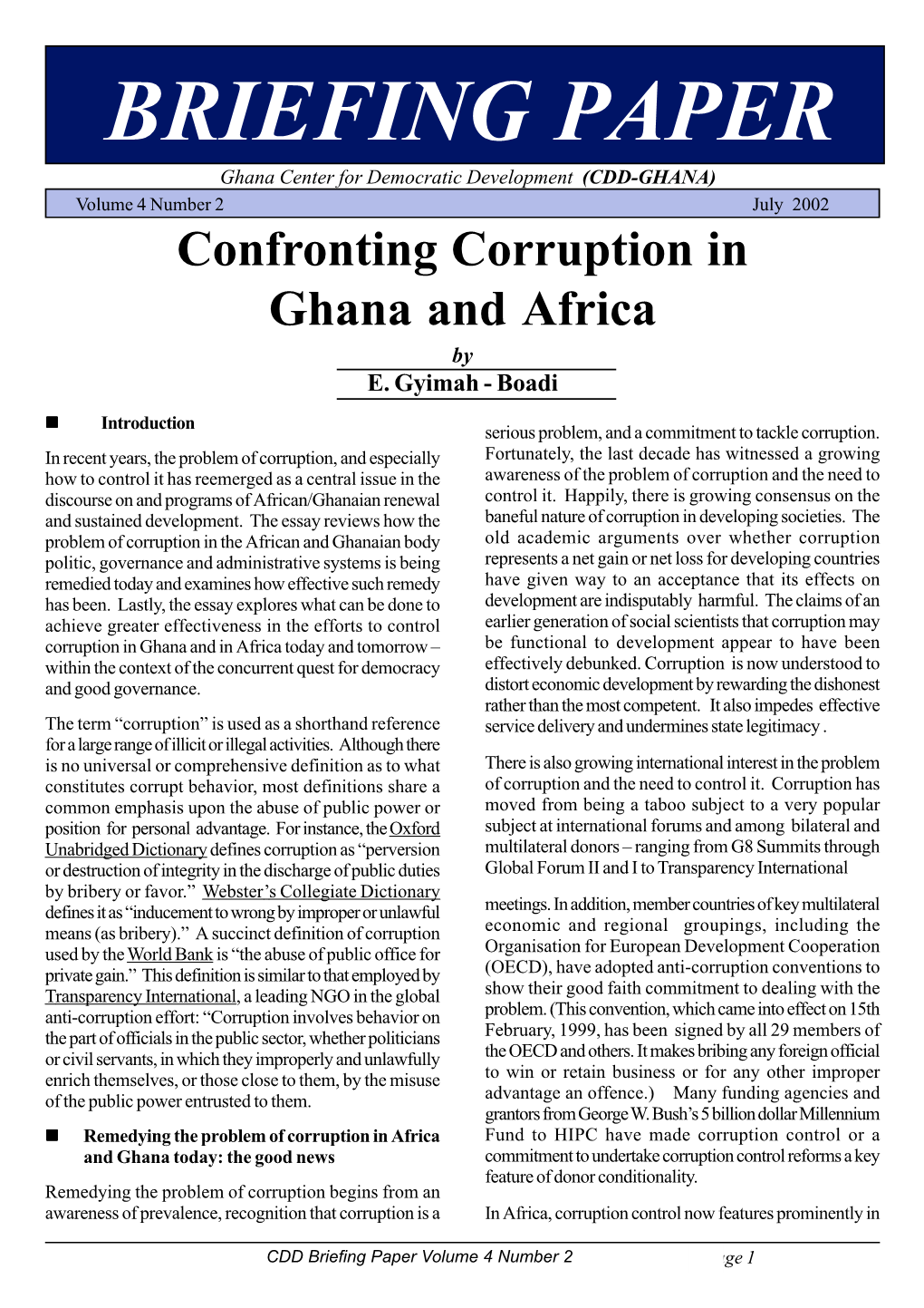 Confronting Corruption in Ghana and Africa by E