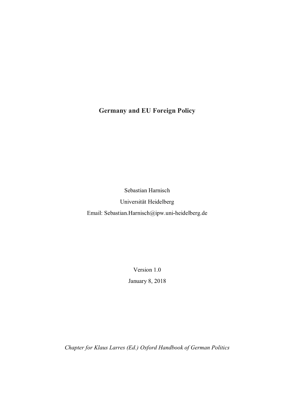 Germany and EU Foreign Policy