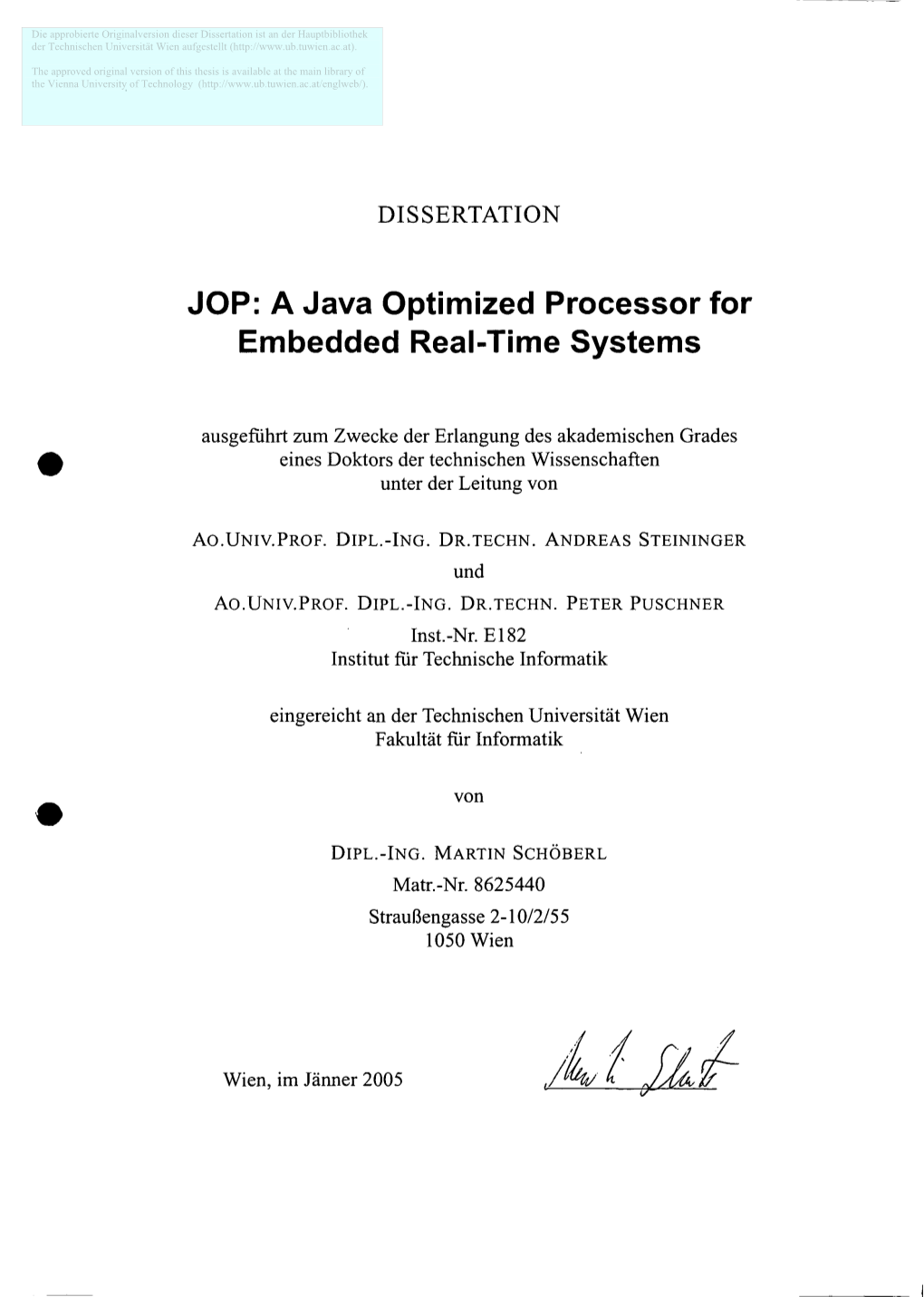 A Java Optimized Processor for Embedded Real-Time Systems