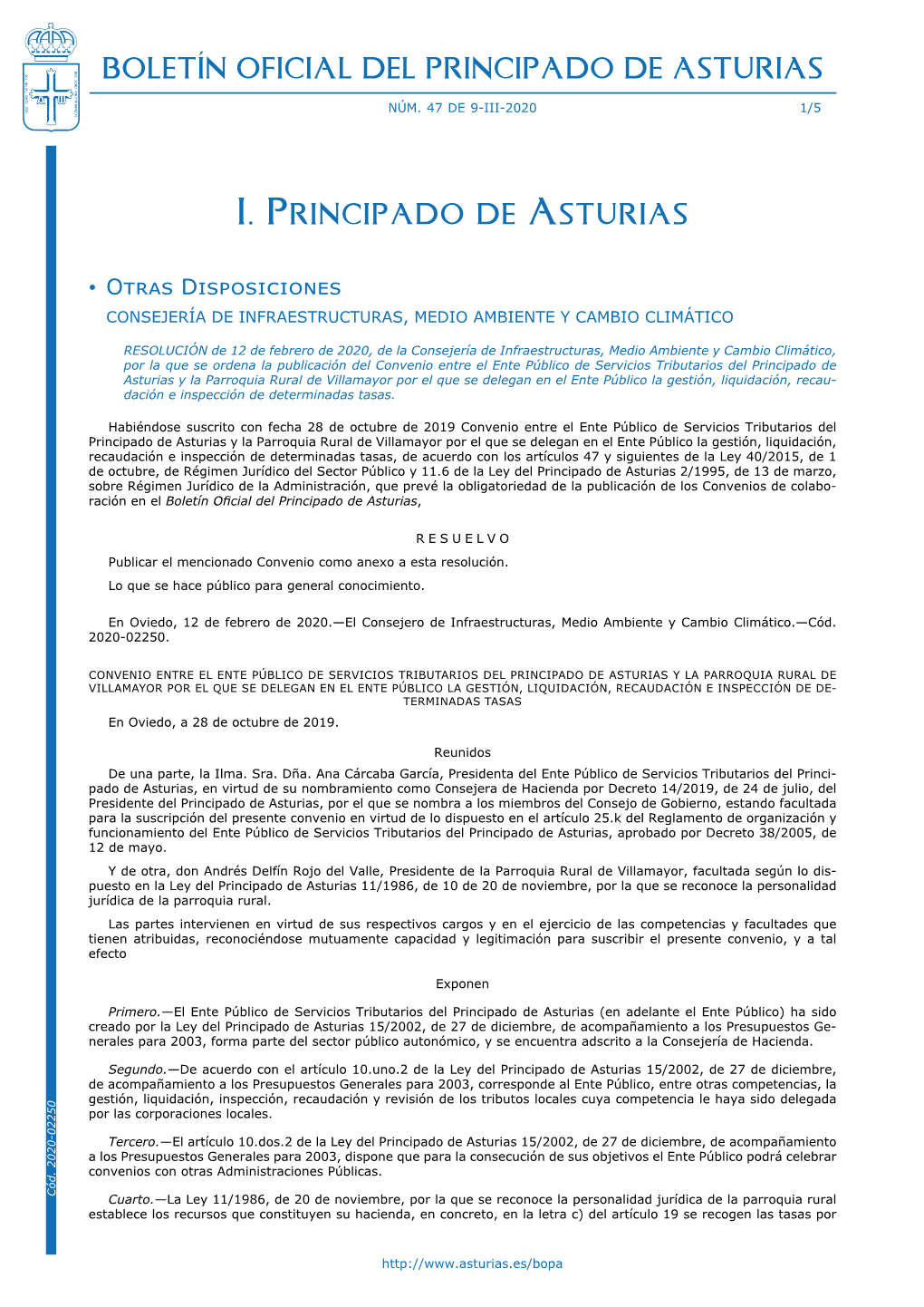 Boletín Oficial Del Principado De Asturias