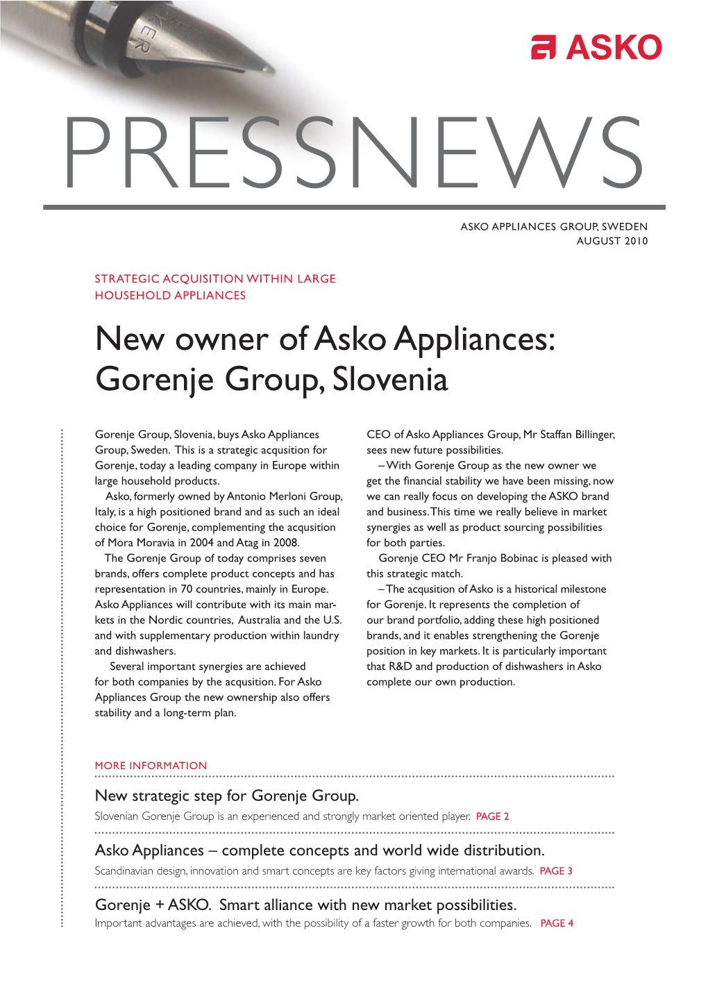 Asko Appliances Info Aug 2010 Eng.Indd